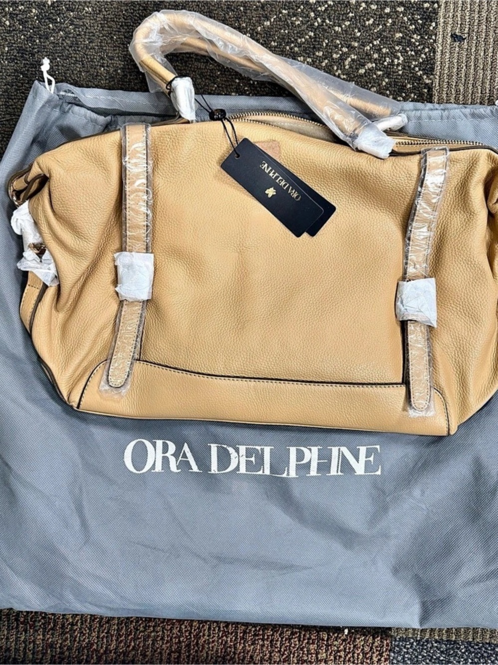 NWT Ora Delphine Eden Tote Shoulder Bag Tan